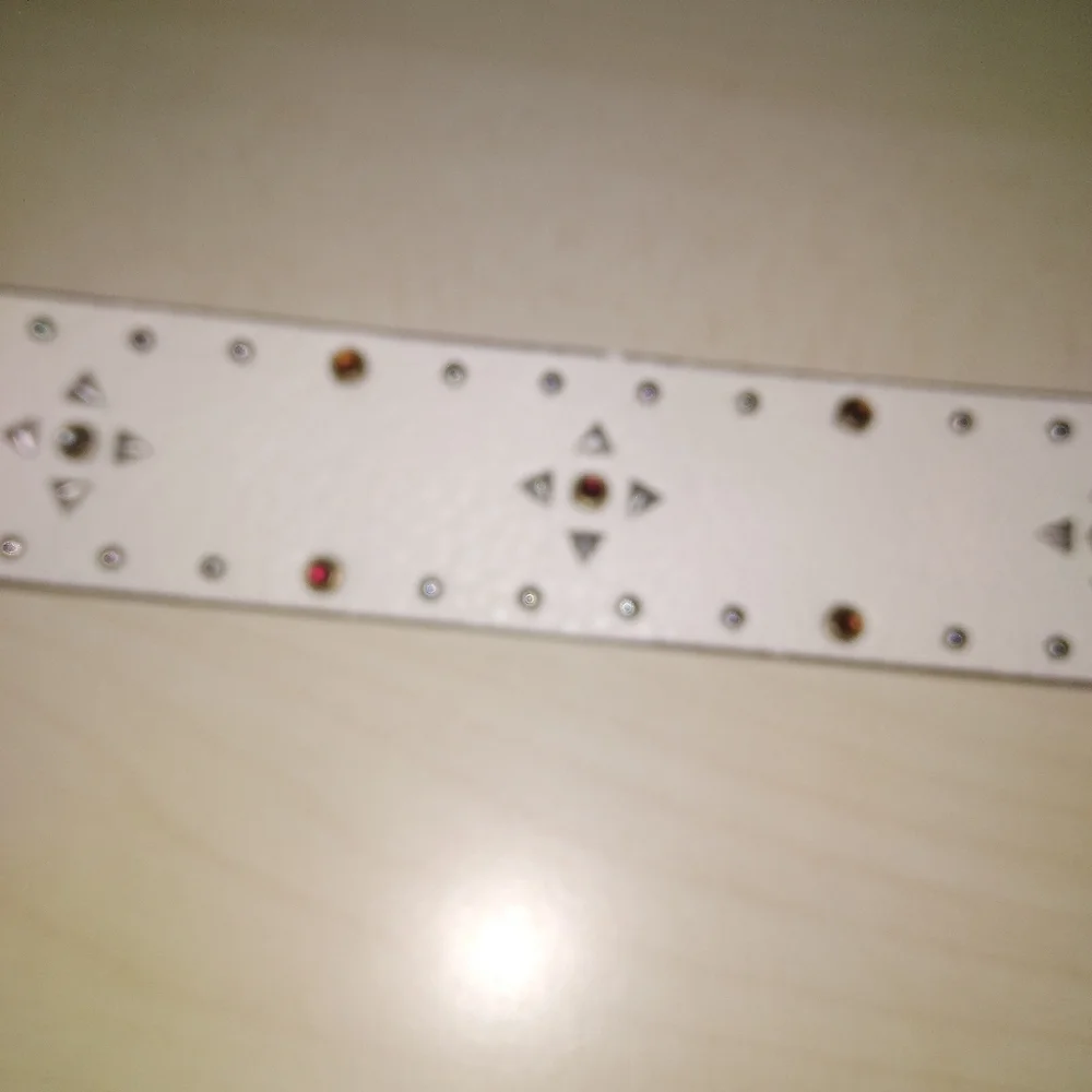 No Boundaries Faux Leather Studded Belt Beige XXL Juniors